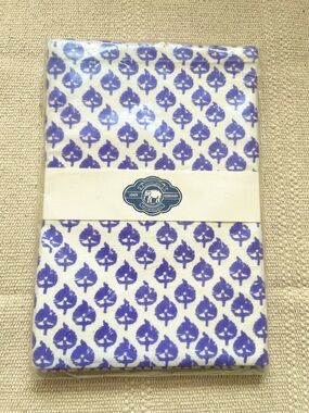 John Robshaw Textiles Cotton Napkins Blue White Floral Set Of 4 ) 22 X 22”
